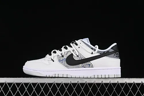 All categories Nk SB Dunk series Nk SB Dunk Low low-top sneakers Nk Dunk Low Year of the Dragon limited edition CNY Qiansi Ancient Rhyme Gift Box Silver White SB strap low-top casual sneakers DV0831-101